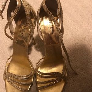 Gold Guess Stiletto heels